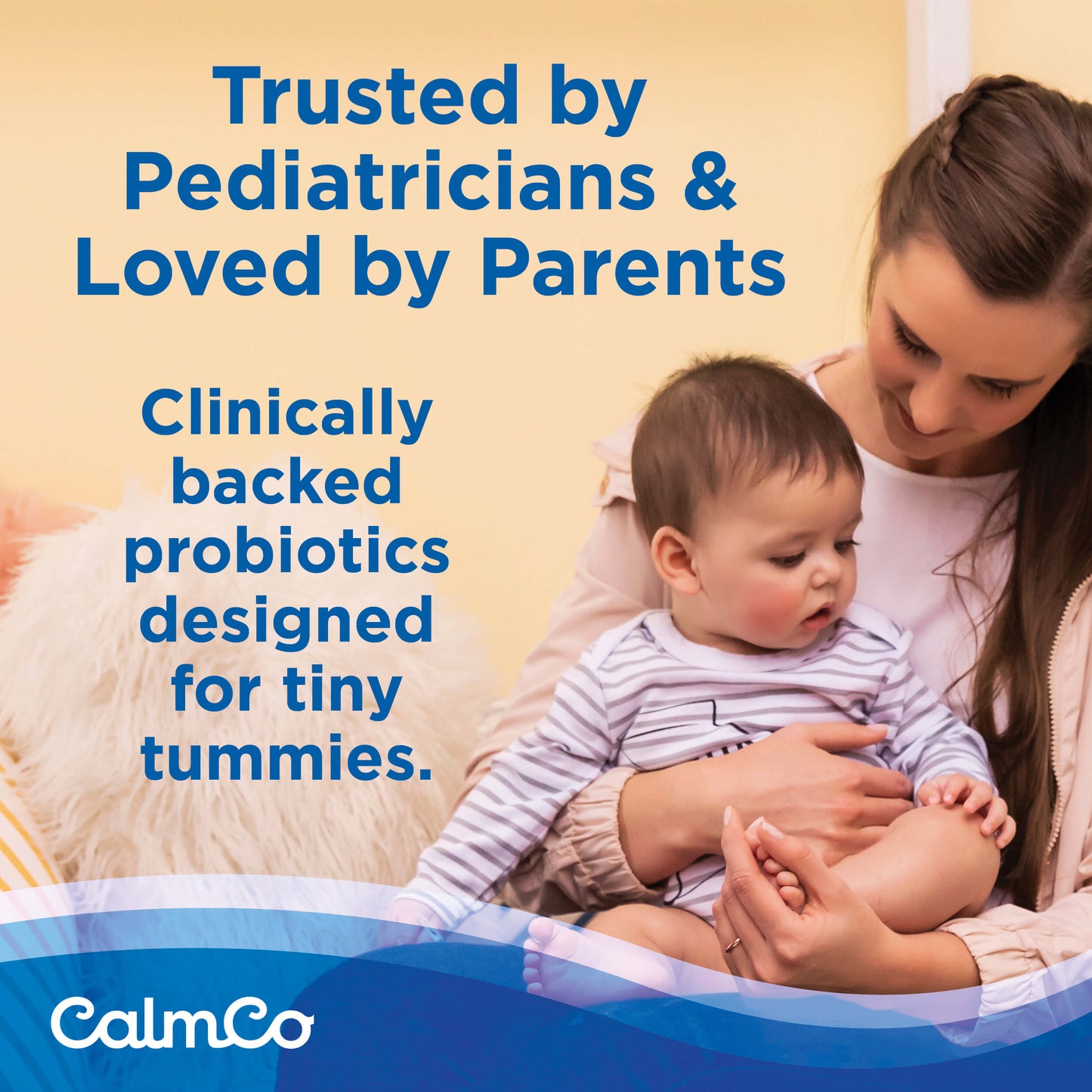CalmCo® Probiotic + Vitamin D Drops is a daily probiotic supplement to support infant and child gut & digestive health while supporting the immune system.