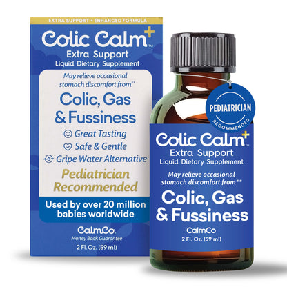 Colic Calm Plus Liquid Dietary Supplement Gripe Water (Extra Strength) for baby colic, gas, reflux and upset tummy.