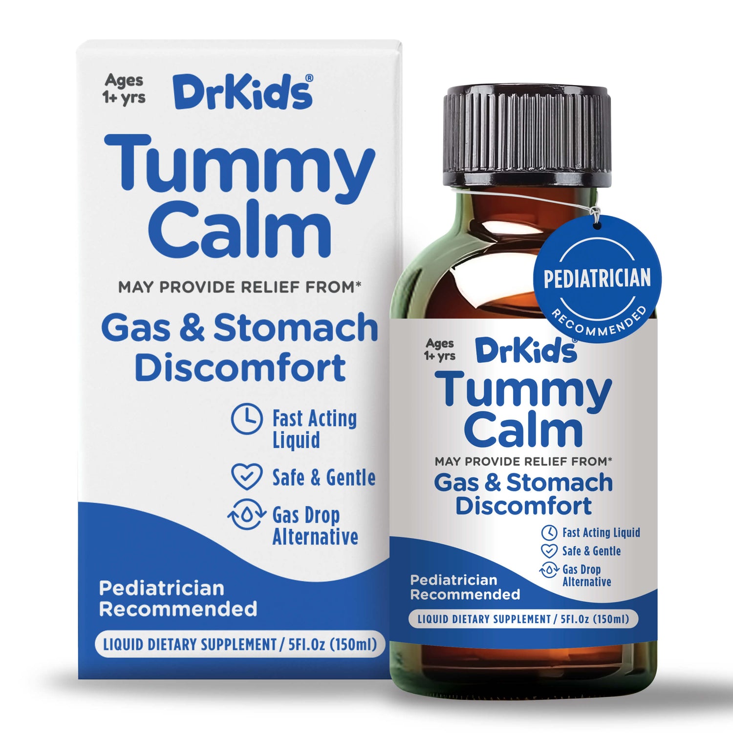 DrKids Tummy Calm Liquid is specially designed for children aged 1+ to help ease occasional gas and stomach discomfort.